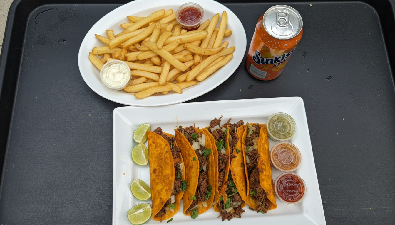 Quesabirria tacos combo with fries and drink